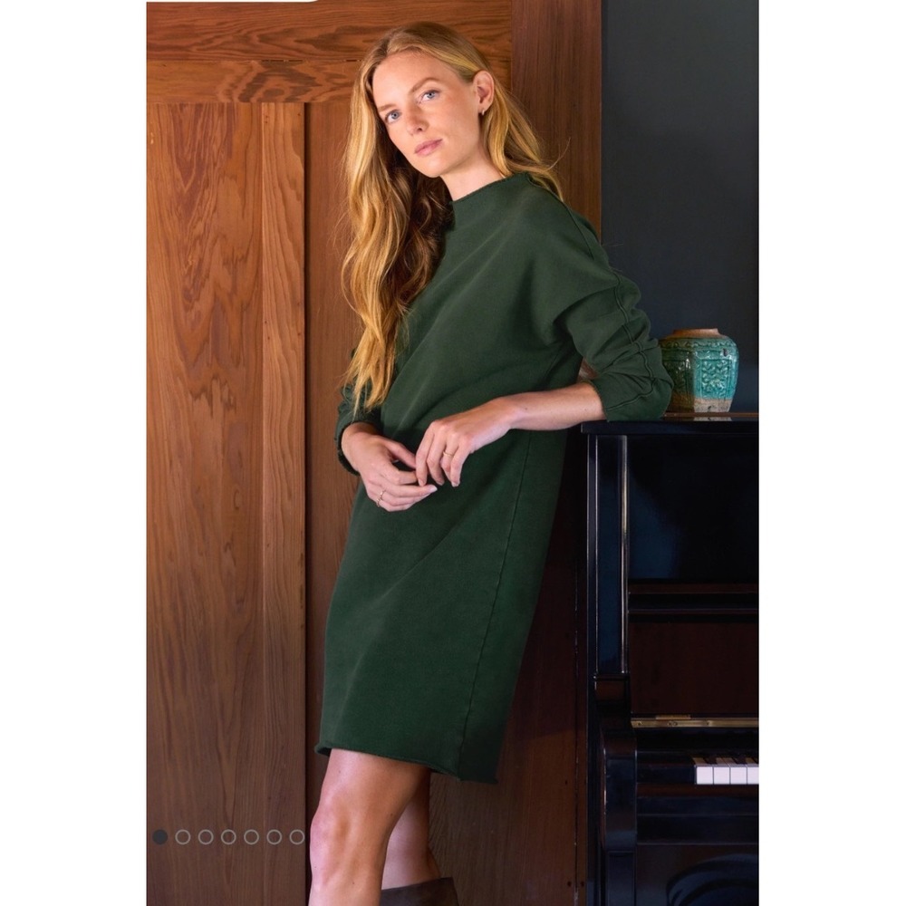 Frank & Eileen Izzie Evergreen Triple Fleece Mock Neck Dress Medium